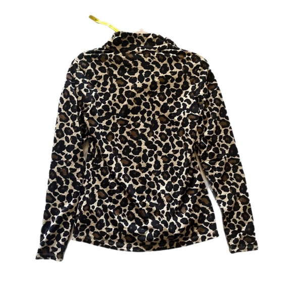 BWT cheetah animal 1/4 zip muck turtleneck athletic workout yoga jacket - Picture 3 of 6
